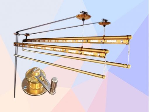 Giàn phơi tay quay hệ 4 thanh Hòa Phát KS980 Gold